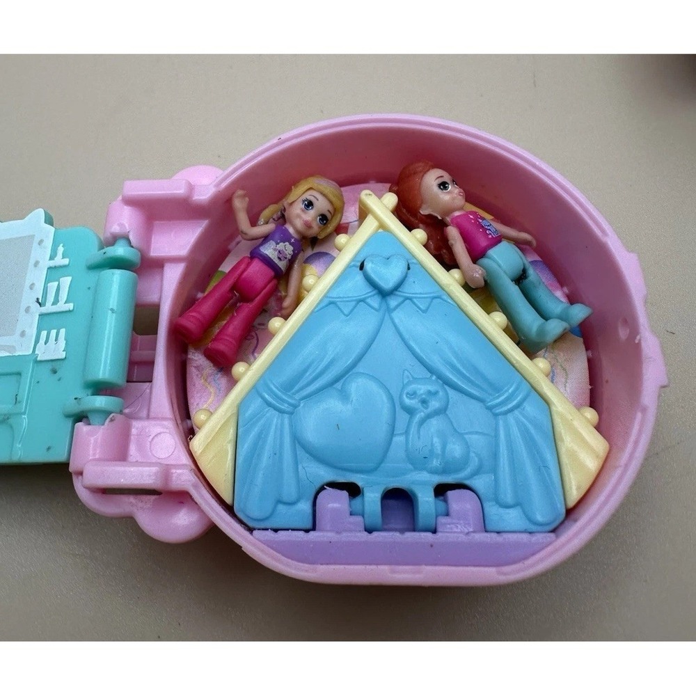 2 Mattel Polly Pocket Pajama Party & Sleepy Pets W/2 Girls 1 Sheep - Picture 7 of 12